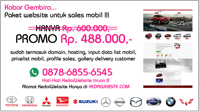 KedaiWebsite Indonesia Jasa Pembuatan Website Sales Mobil Murah